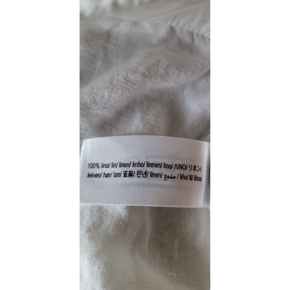 Zara Womens Pants Size S Wide Leg White Linen Solid Euro Summer Breathable - Picture 4 of 4